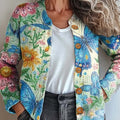 womens-colorful-artistic-butterfly-flowers-print-buttoned-cardigan-sweater