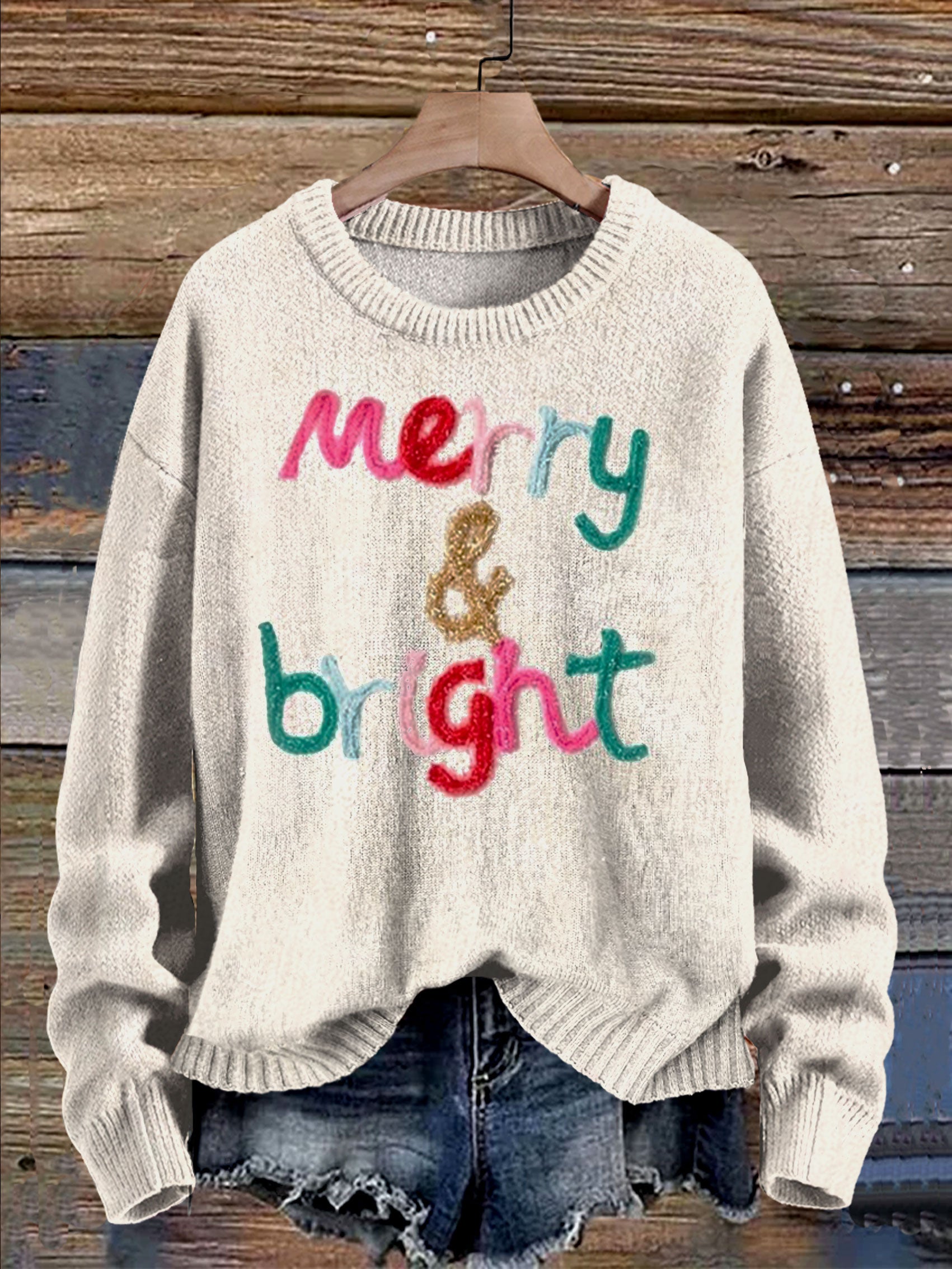 merry-and-brght-christmas-print-knit-pullover-sweater