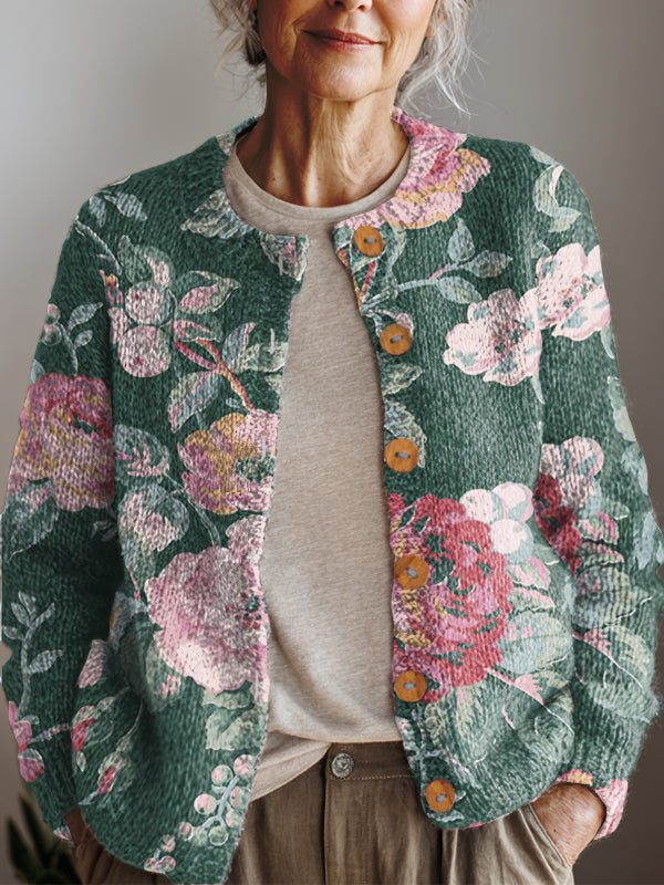womens-retro-art-flowers-print-buttoned-cardigan-sweater-9sii