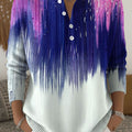 Women's Multicolor Gradient Pattern Art Print Buttoned Cardigan Sweater
