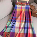 Women's Plaid Pattern Art Print Casual Cotton Skirt
