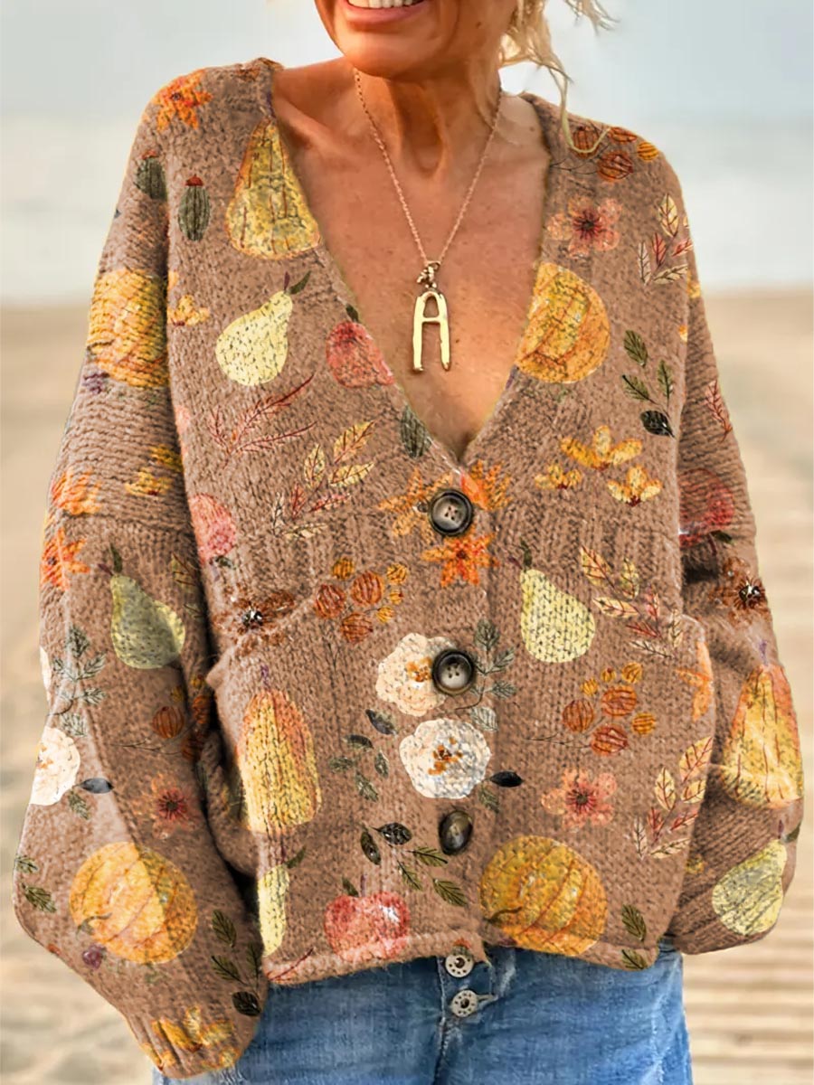 womens-lovely-autumn-pumpkin-pattern-art-print-casual-pullover-sweater