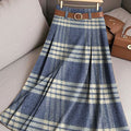 Women's Retro Stripe Pattern Casual Print Cotton Skirt