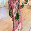 Women's Big Colorful Leaves Art Print Dress