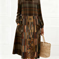 Women's Geometric Art Print Casual Cotton Sweater Dress