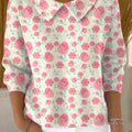 womens-lovely-floral-art-print-casual-peter-pan-collar-3-4-sleeve-sweater-qmjf