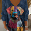 womens-funny-dog-art-print-casual-pullover-sweater-j5wm