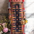 Women's Vintage Ethnic Diamond Geometric Pattern Painting Art Print Dress