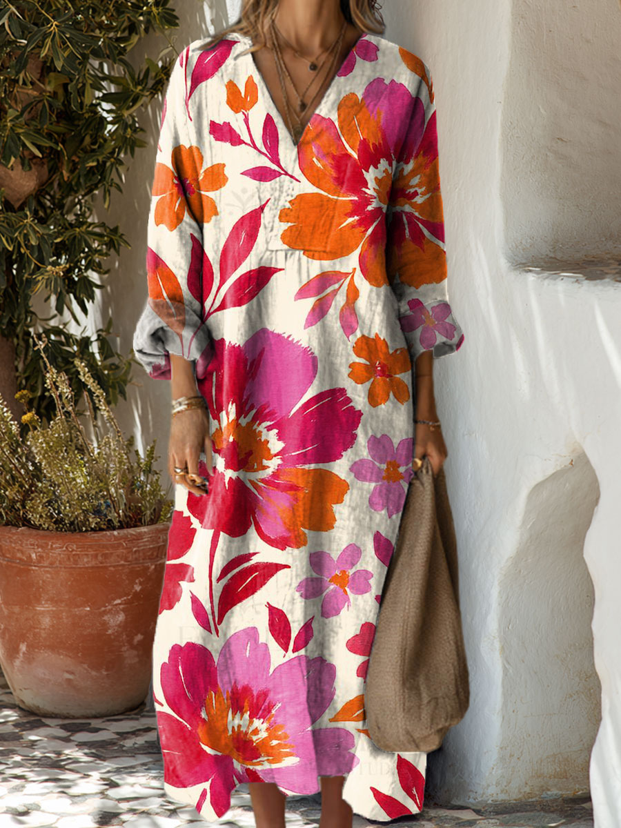 Women's Flowers Art Casual Print Dress
