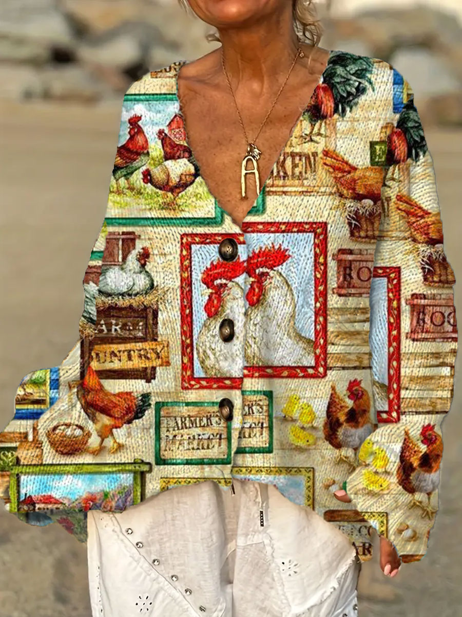 womens-vintage-chicken-flower-art-print-casual-pullover-sweater-56c8