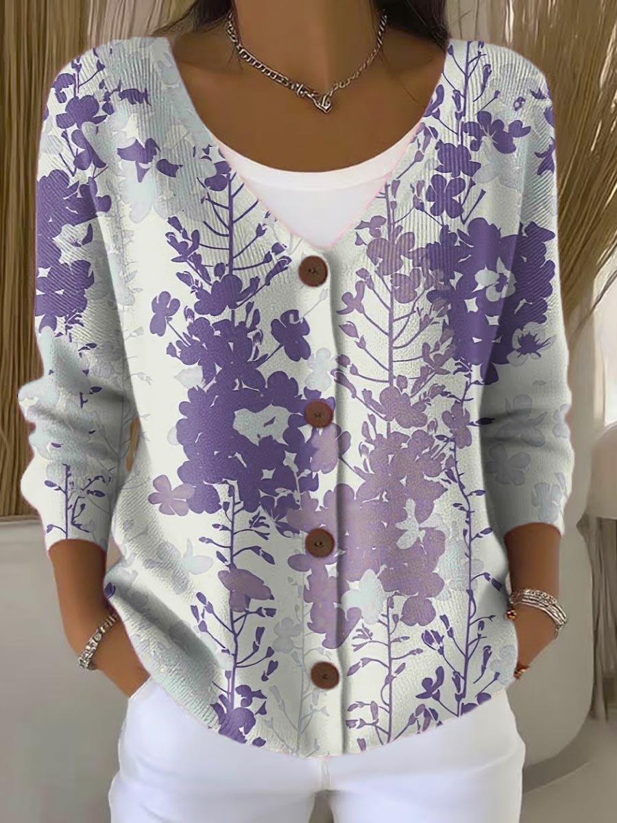 womens-vintage-floral-art-print-buttoned-v-neck-cardigan-sweater-tp5d