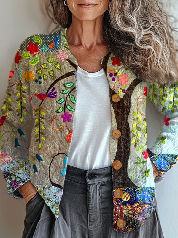 vintage-colorful-hippie-art-print-buttoned-cardigan-sweater