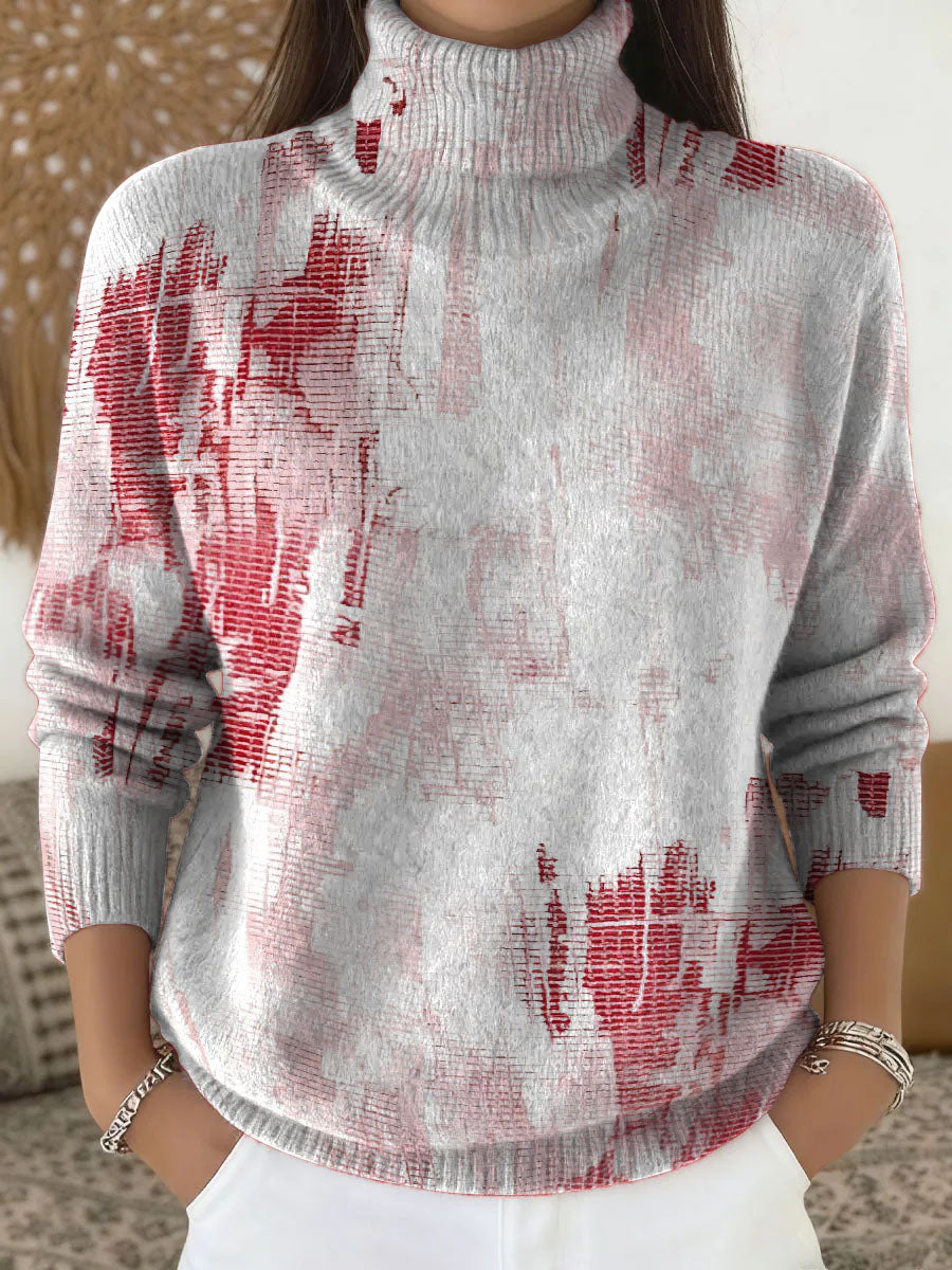 Pink gradient spot decorative pattern Casual Sweater