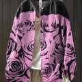 Women's Vintage Floral Art Print Casual Cotton And Linen Shirt