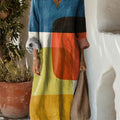 Women's Abstract Geometric Pattern Art Print Dress