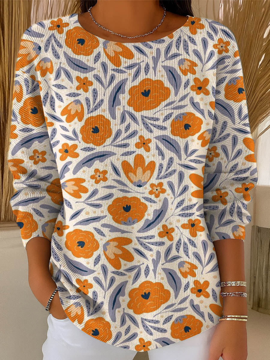 womens-vintage-floral-pattern-art-print-casual-pullover-sweater-x2a0
