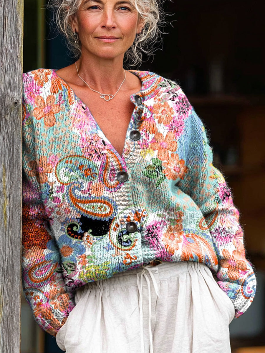 beautiful-colorful-paisley-floral-painting-art-print-buttoned-cardigan-sweater