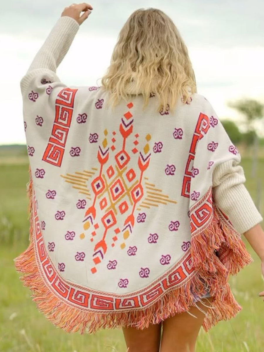 temporada-fringed-turtleneck-cape-sweater