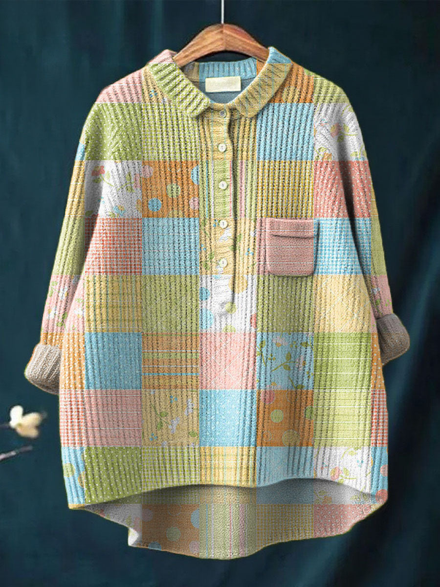 womens-vintage-patchwork-pattern-art-print-casual-pullover-knit-sweater