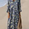 Women's Floral Pattern Art Print Cotton Dress
