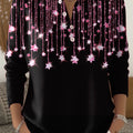 Women's Shiny Stars Art Print Buttoned Cardigan Sweater