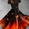 Women's Artistic Flame Butterfly Maxi Dress