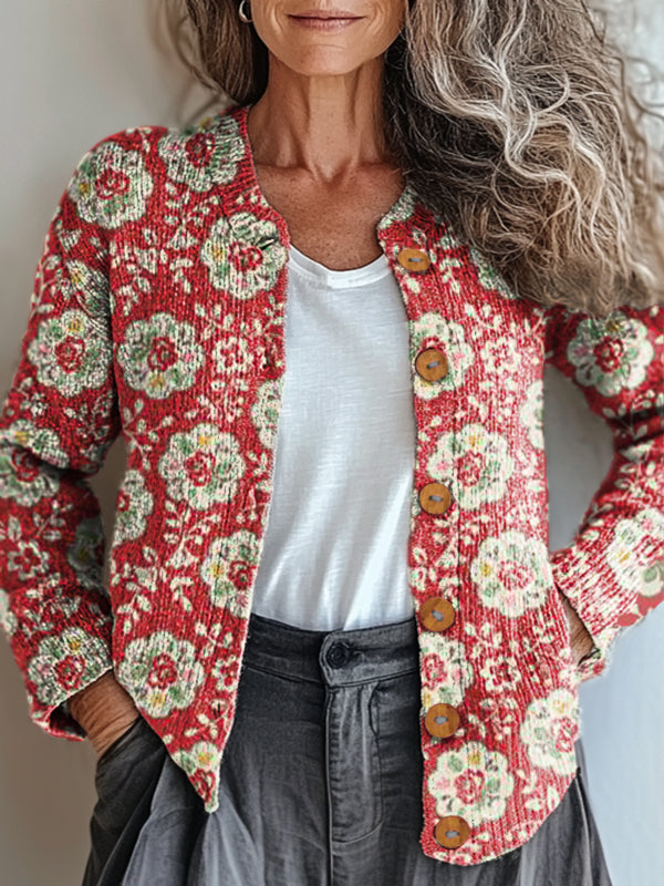 womens-retro-artistic-ethnic-floral-print-buttoned-cardigan-sweater
