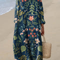 Women's Vintage Lovely Floral Art Pattern Art Print Cotton Dress