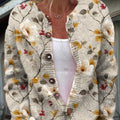 Gilet boutonné à imprimé floral vintage pour femme 