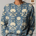 Women's Vintage Floral Art Print Casual Cotton T-Shirt