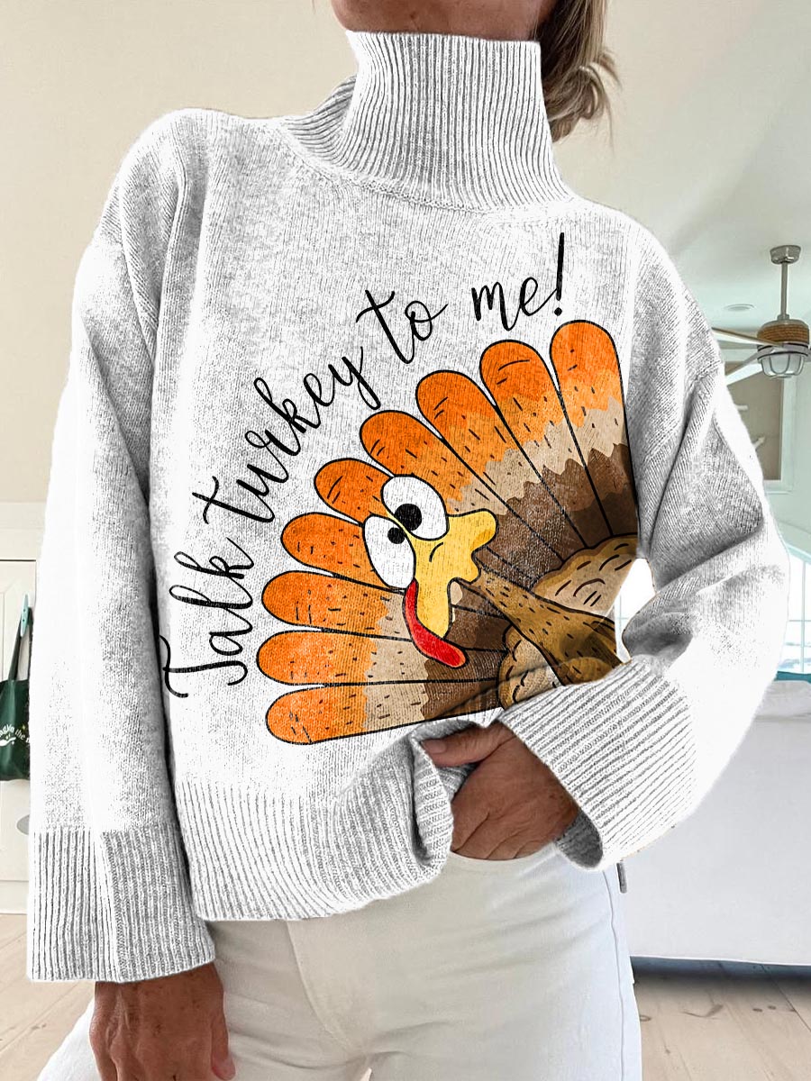 womens-funny-turkey-pattern-art-print-knit-turtleneck-pullover-sweater