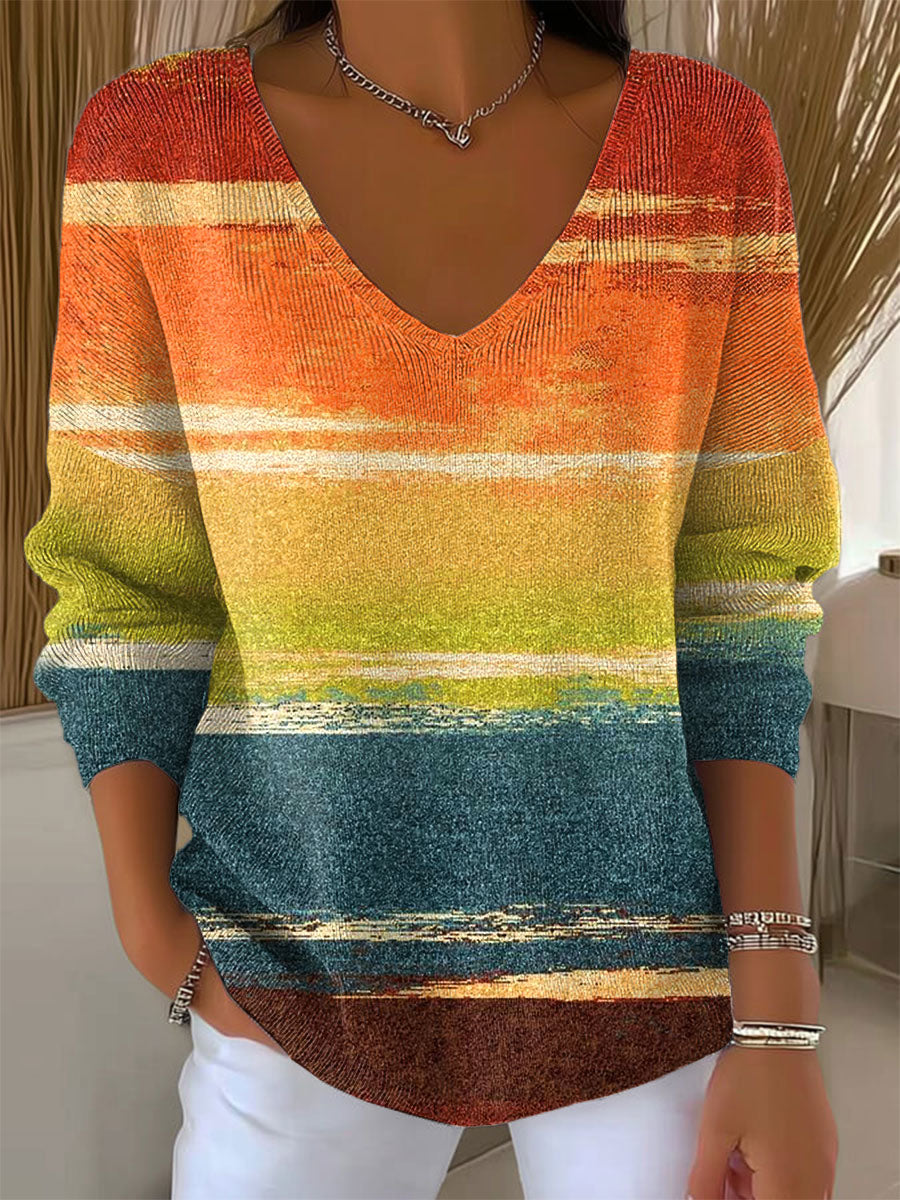 womens-vintage-gradient-art-print-casual-pullover-sweater-nieh