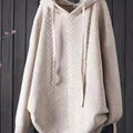 Women's Solid Color Casual Hooded Pullover Sweater