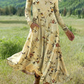 Women's Flowers Floral Art Print Long-sleeved Dress