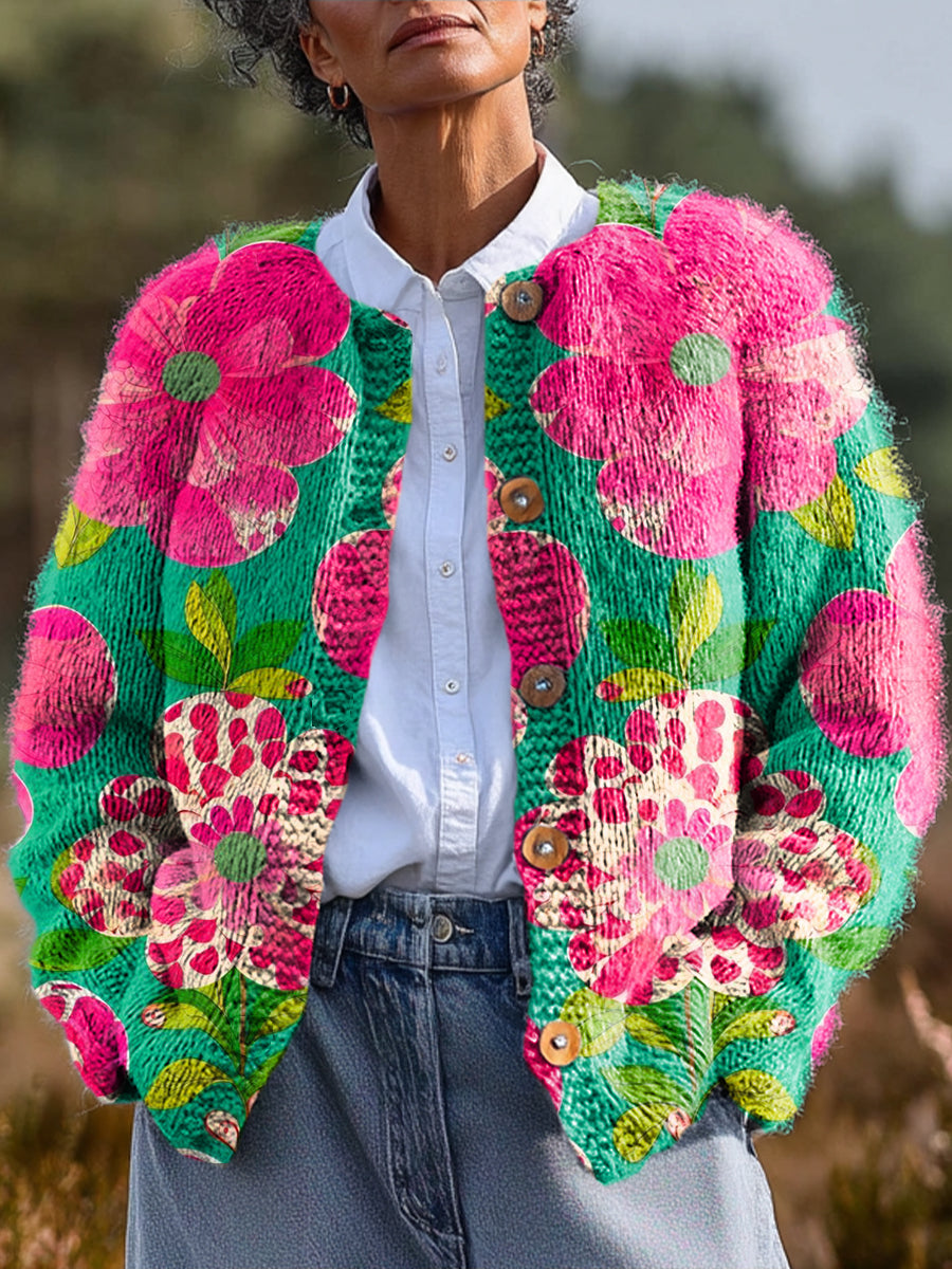 beautiful-bright-large-flower-painting-art-print-buttoned-cardigan-sweater