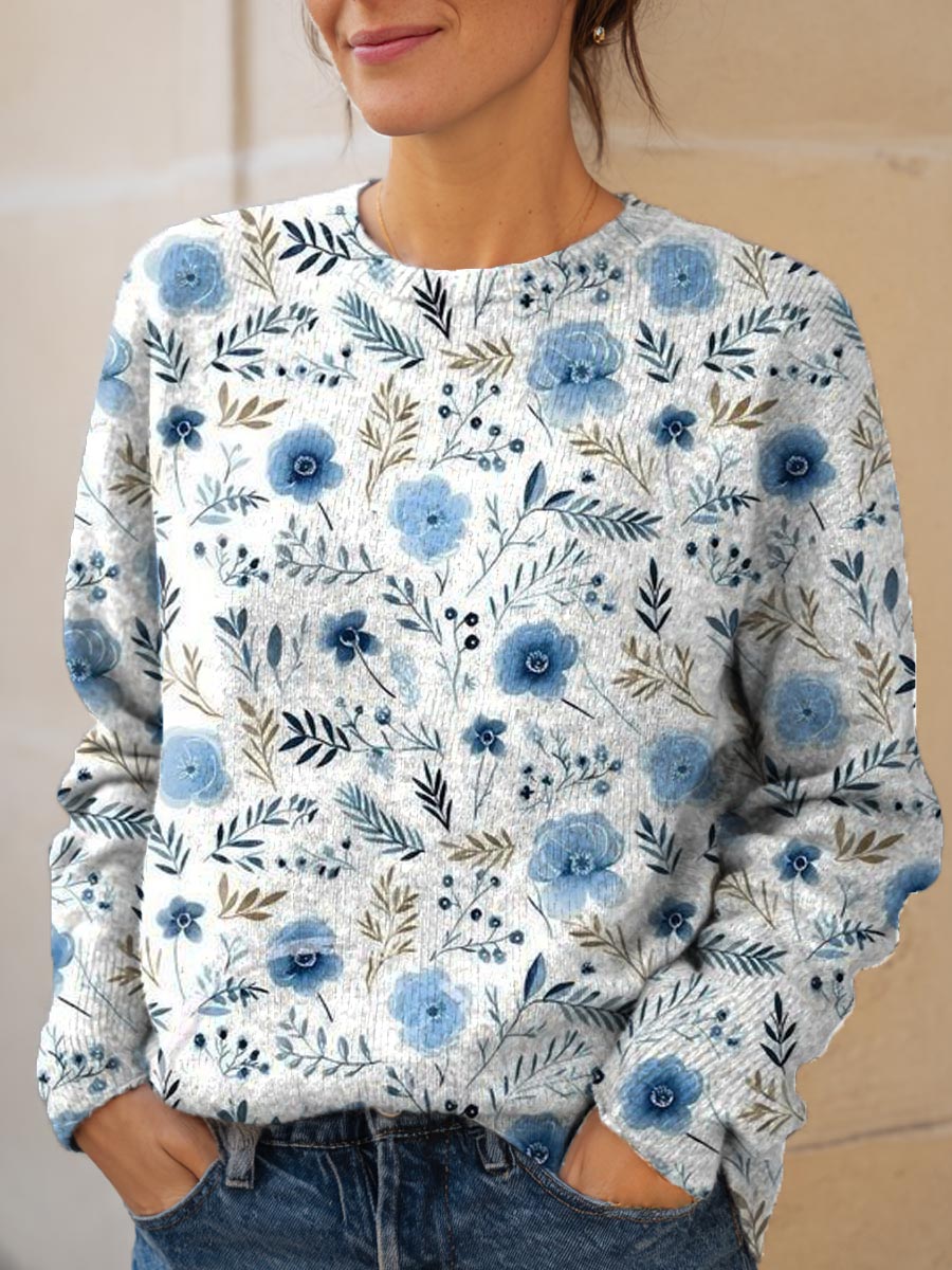 womens-floral-pattern-art-print-knit-pullover-sweater-8hwd