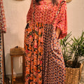 Robe bohème à imprimé floral multicolore patchwork