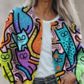 geometry-colors-cat-casual-print-buttoned-cardigan-sweater