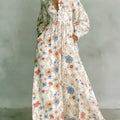 Women's Vintage Floral Art Elegant Romantic Casual Vacation Maxi Dress