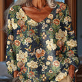 Pull décontracté vintage pour femme, imprimé floral ethnique, magnifique