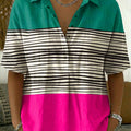 Women's Geometric Patterns Print Casual Cotton-linen Shirt
