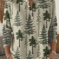 Women's Christmas Tree Art Print Buttoned Cardigan Sweater