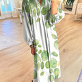 Women's Lotus Leaf Art Print Dress