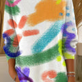 Women's Beautiful Abstract Colorful Graffiti Painting Art Print Casual Pullover Sweater