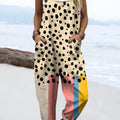 Women's Abstract Dot Pattern Art Print Casual 100% Cotton Wide Leg Jumpsuit