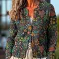 cardigan-pull boutonné à imprimé floral ethnique vintage-d6rh 