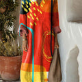 Women's Abstract Geometric Pattern Art Print Dress