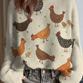 womens-funny-chicken-art-print-casual-pullover-sweater-3ngm