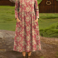 Vintage-Hemdkleid aus Baumwolle mit floralem Muster und Revers für Damen 