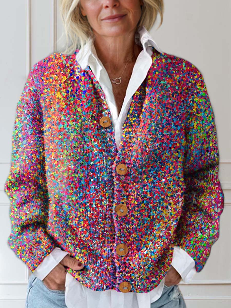 womens-abstract-pattern-art-print-buttoned-cardigan-sweater-pljl